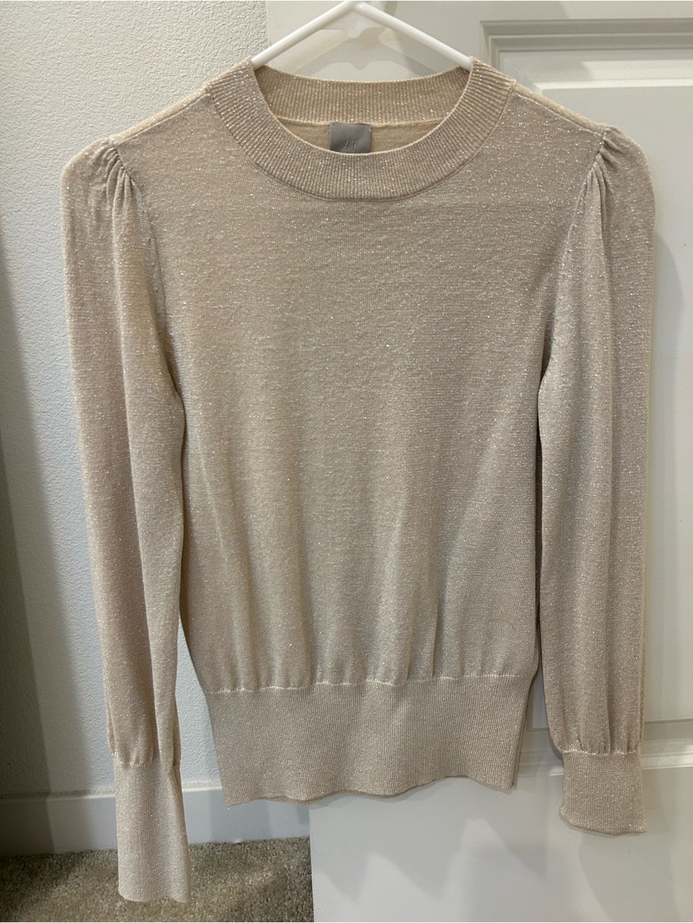 H&M Sparkle Cream Knit Pullover